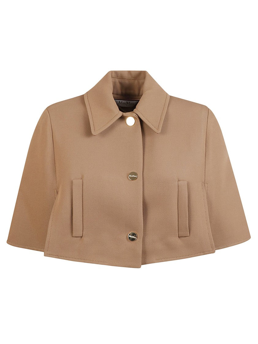 Max Mara Cropped Brown Jacket With Classic Collar