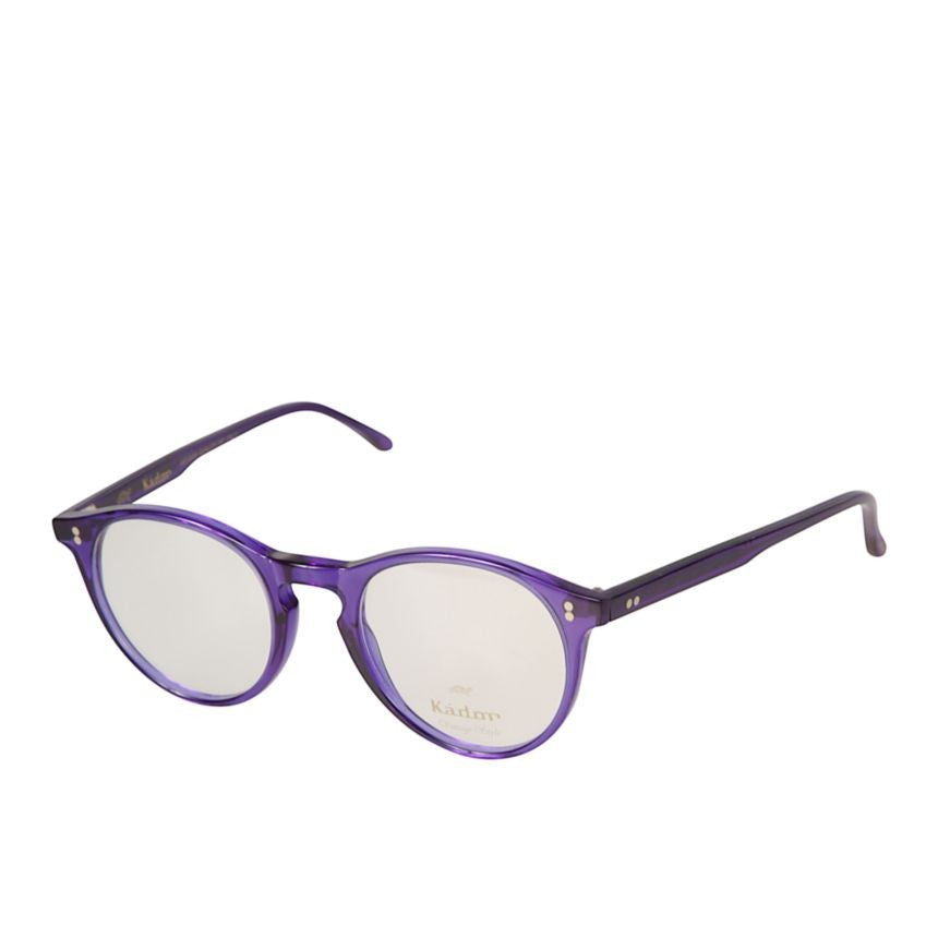 Kador Chyli Translucent Purple Round Eyeglasses With Metal Rivet Details