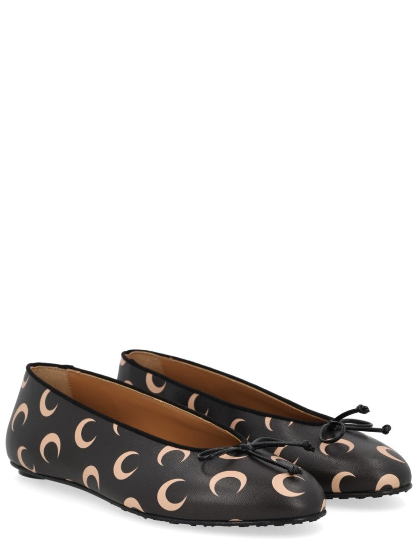 Marine Serre Smooth Leather Moon Crescent Ballerina Flats