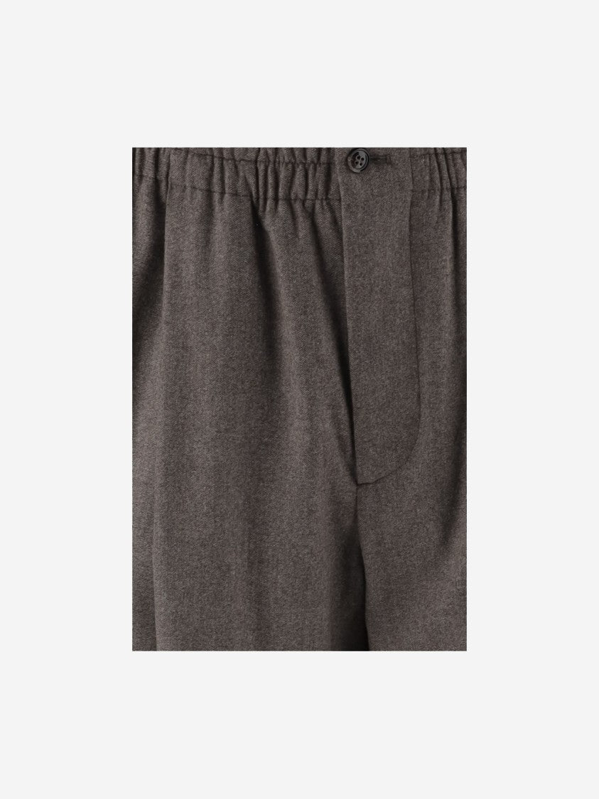 Giorgio Armani Pleated Stretch Wool Blend Pants With Comfortable Waist