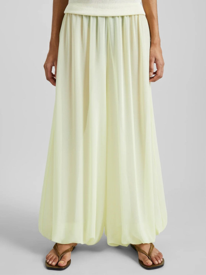 The Frankie Shop Yellow Balloon Design Sheer Fabric Wide-Leg Pants