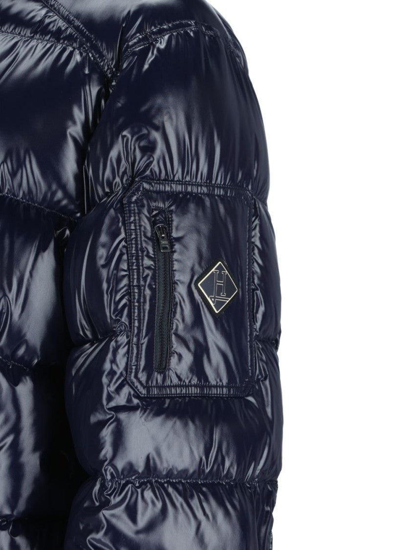 Herno Blue Quilted High-Collar Padded Down Jacket