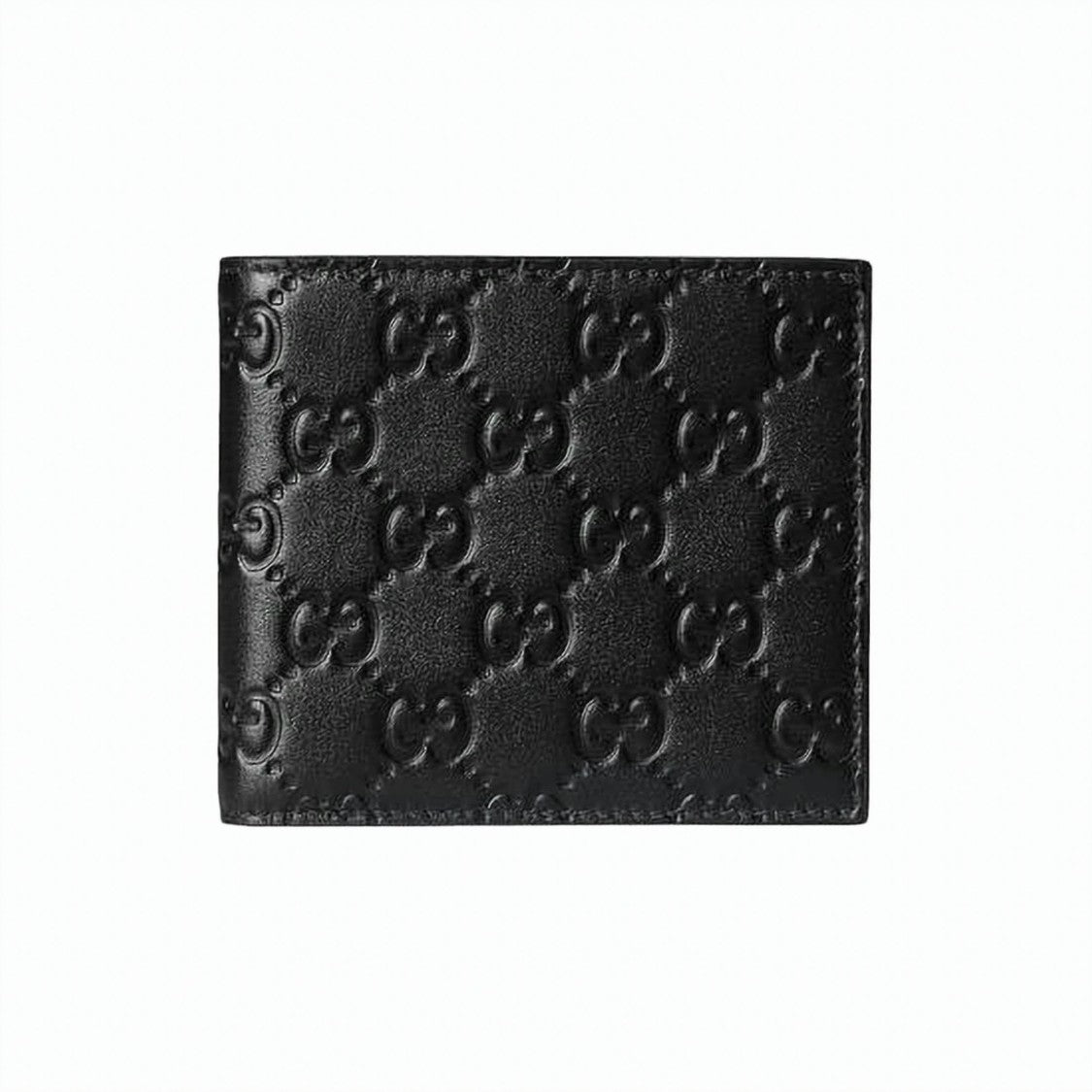 Gucci Embossed Leather Bifold Wallet With Interlocking Pattern