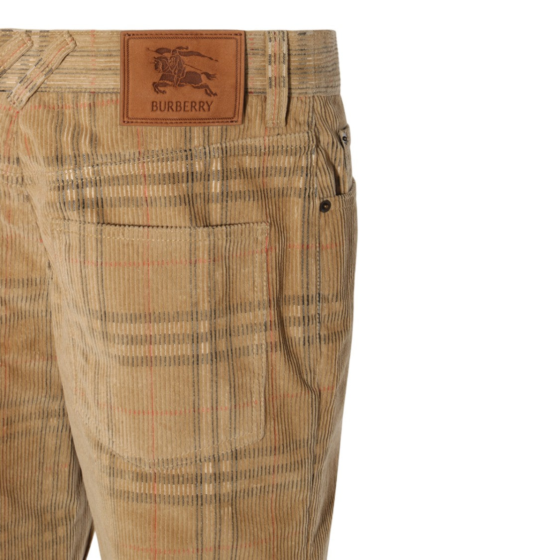 Burberry Plaid Corduroy Trousers With Straight-Leg Silhouette