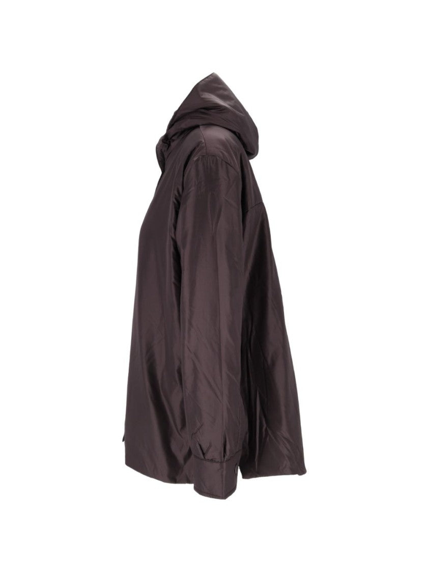 Aspesi Brown Boxy Pleated-Back Three-Quarter Sleeve Jacket