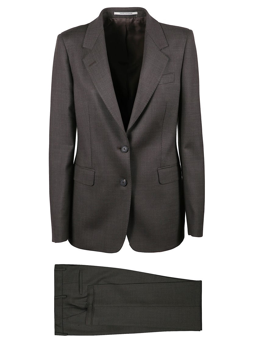 Tagliatore Tailored Grey Wool Suit With Structured Silhouette