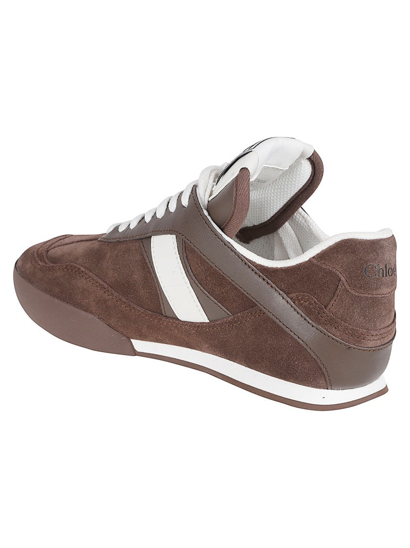 Chloé Low-Top Suede Leather Sneakers With Branded Embellishments