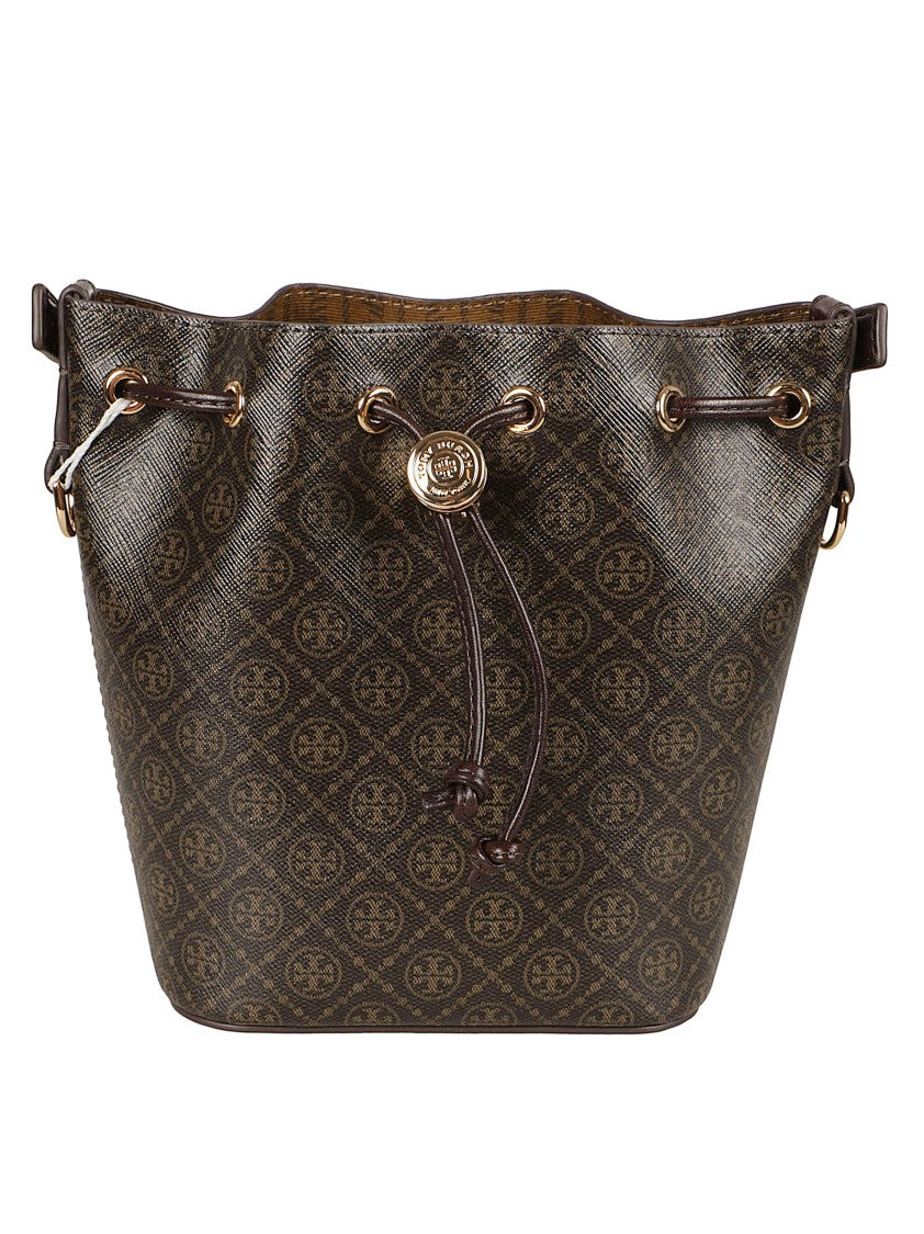 Tory Burch Structured Bucket Bag With Decorative Pattern