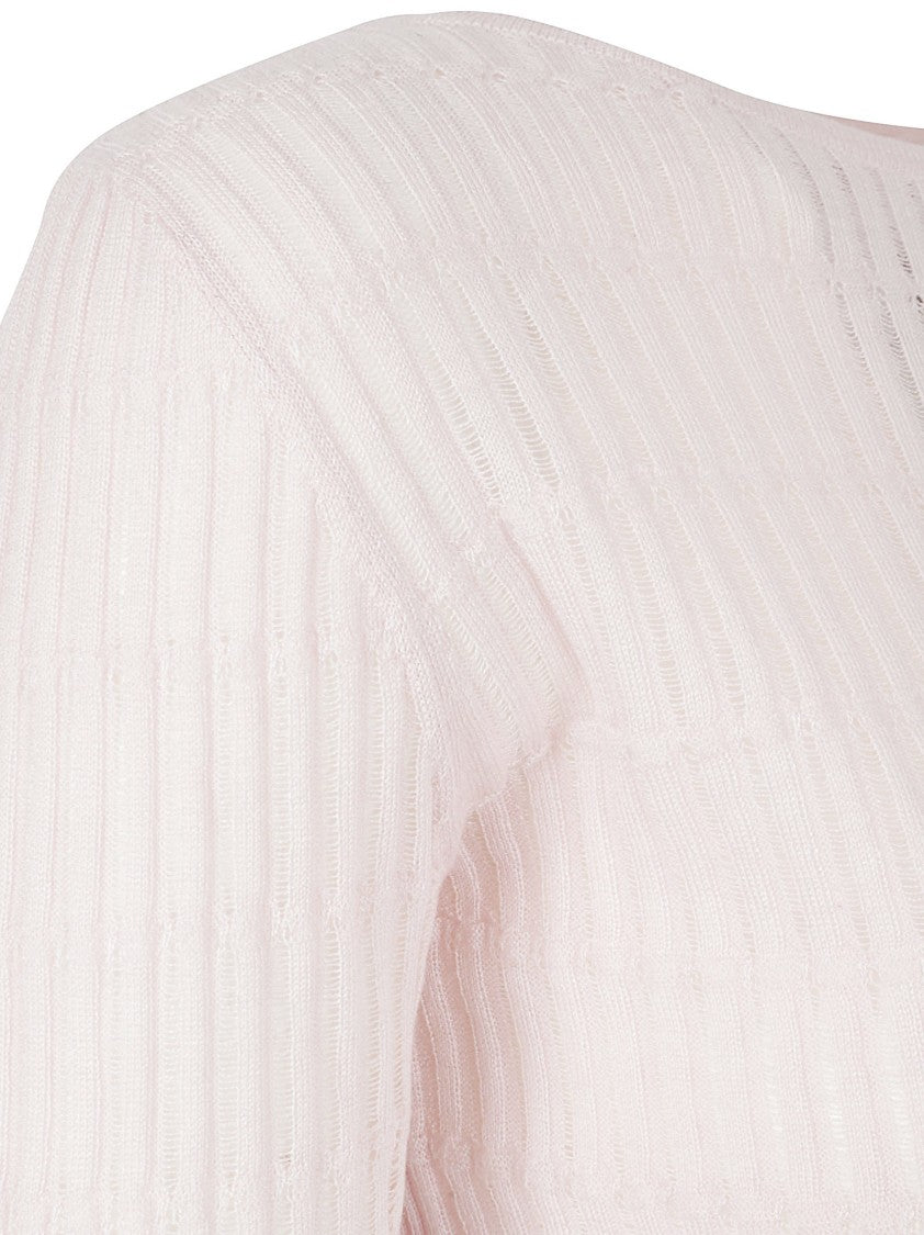 Max Mara Slim Fit Knit Top With Ribbed Texture