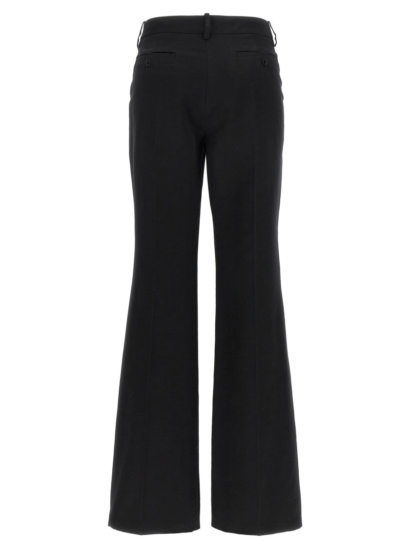 Magda Butrym Slightly Shiny Straight-Leg Pants With Pleat Detail