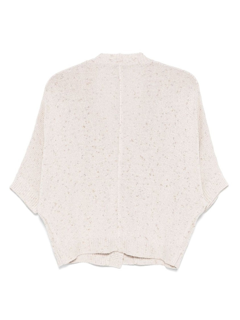 Le Tricot Perugia Speckled Beige Knit Sweater