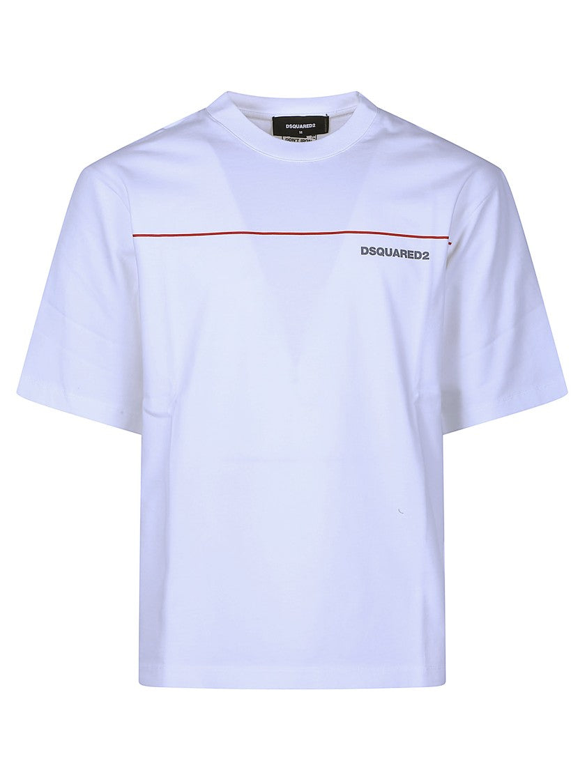 Dsquared2 White Cotton Loose Fit T-Shirt