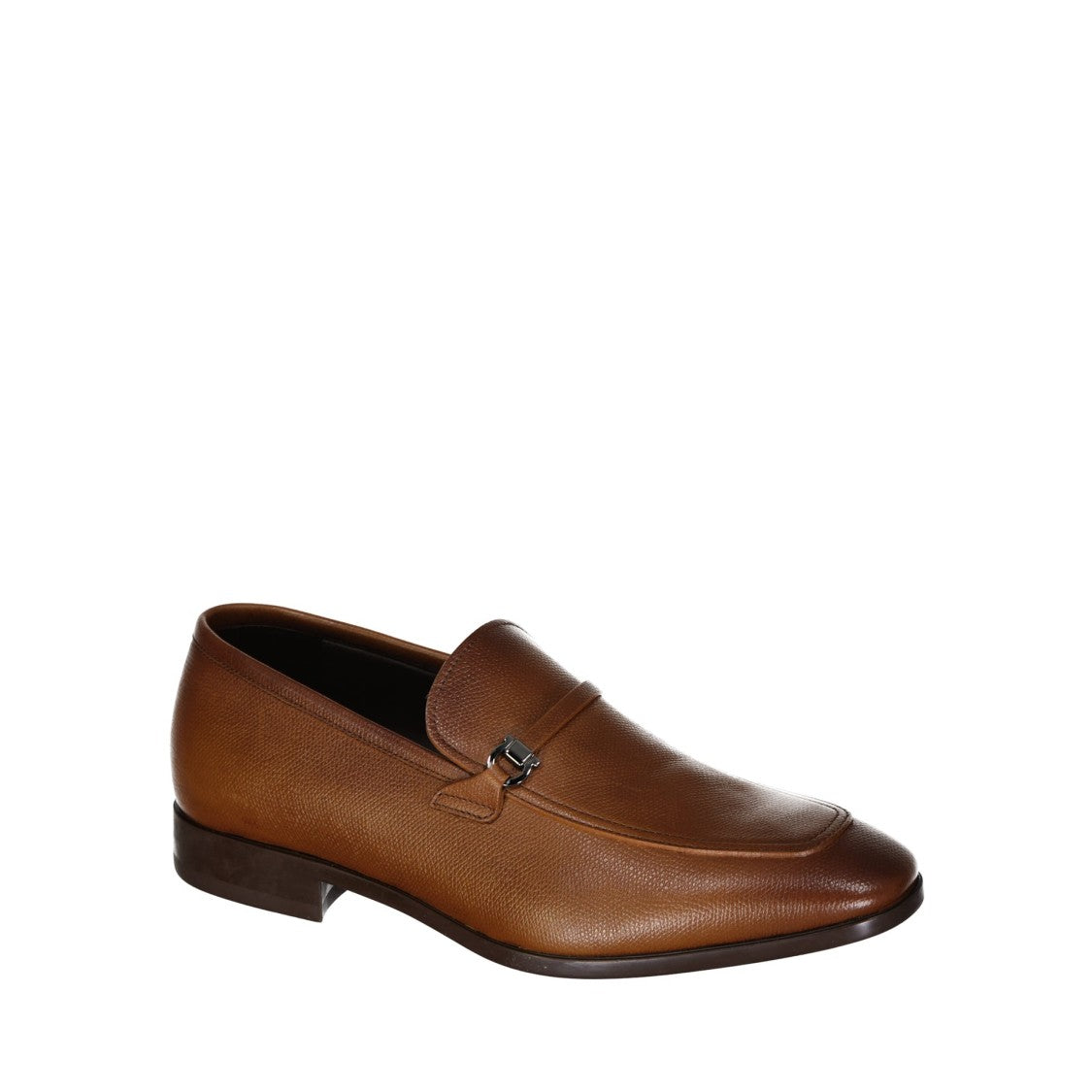Salvatore Ferragamo Charme Leather Loafers With Round Toe And Textured Finish