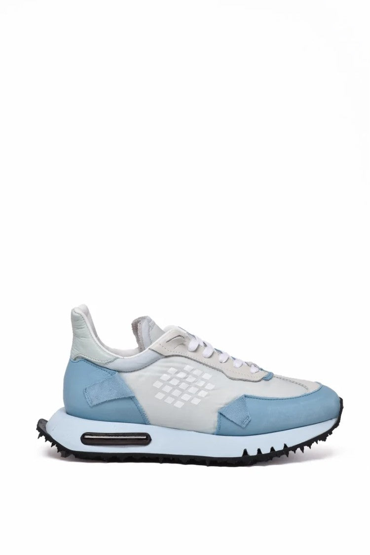 Be Positive Leather/Polyester Sneakers - Sky Blue