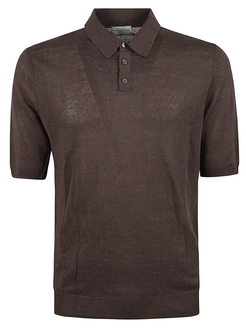 Ballantyne Lightweight Brown Polo With Classic Collar