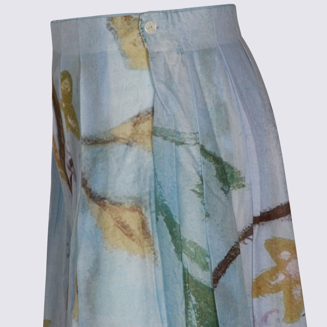 Talking Walls Pleated Artistic Skirt With Delicate Floral Print And Fitted Waistband