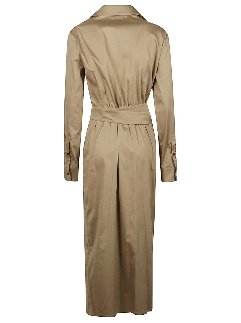 Max Mara Midi-Length Wrap Dress With Classic Collar
