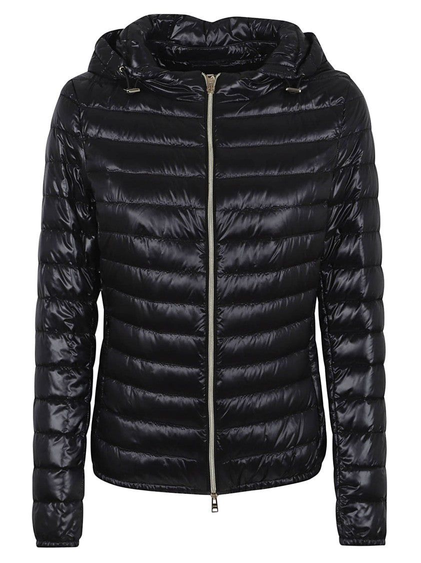 Herno Lightweight Black Polyamide Insulated Jacket With Hood