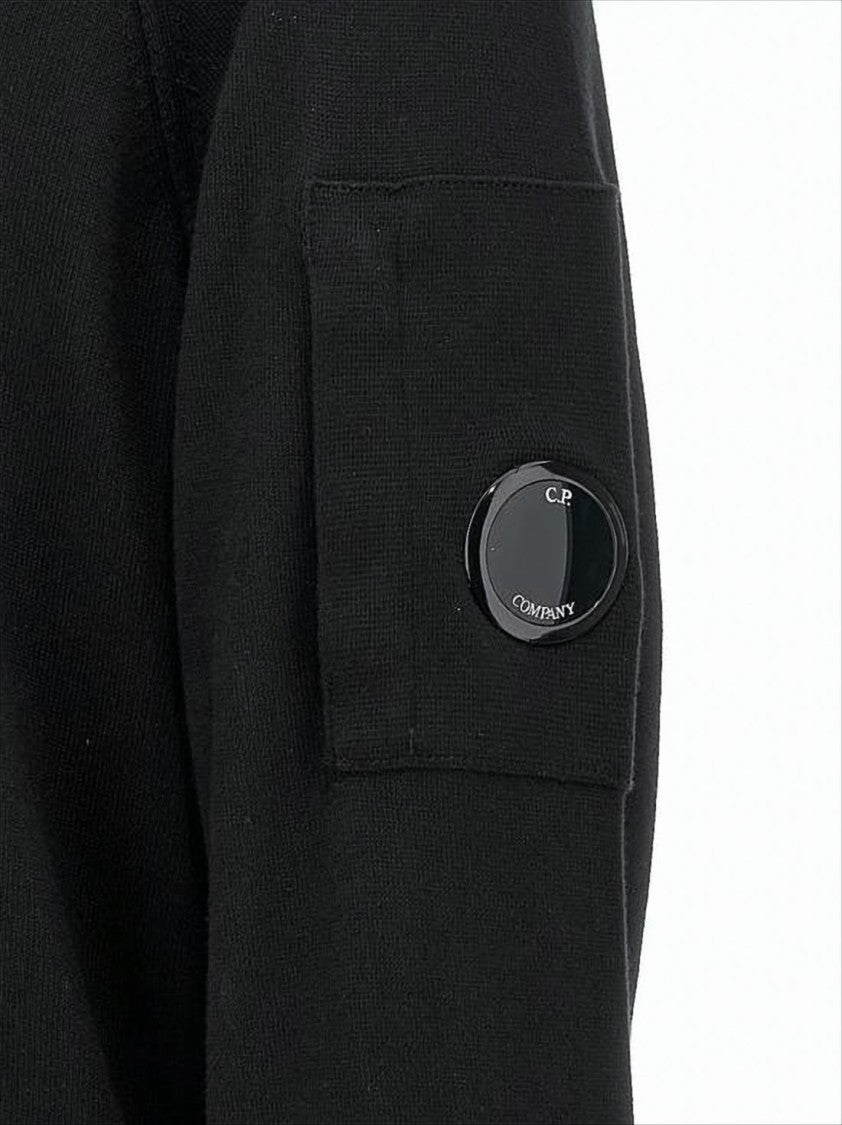 C.P. Company Relaxed-Fit Black Hoodie With Distinctive Logo Patch