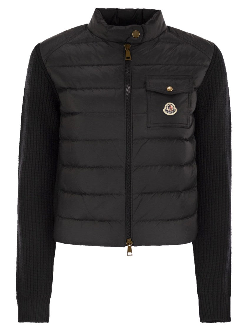 Moncler Padded Wool Cardigan With Zip