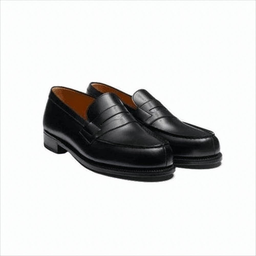 J.M. Weston Classic Black Cowhide Leather Loafers