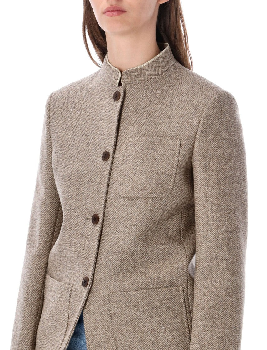 Fortela Tailored Structured Herringbone Jacket