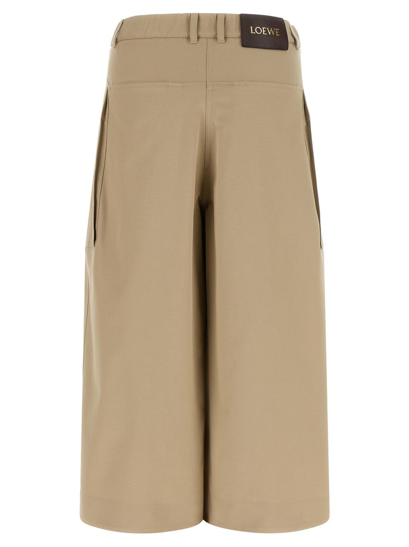 Loewe Medium Waist Cropped Cargo Trousers With Wide Leg