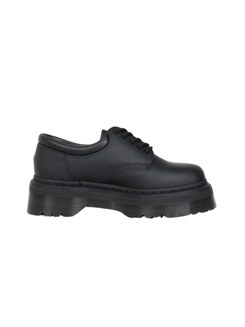 Dr. Martens Black Leather Platform Shoes With Bold Silhouette