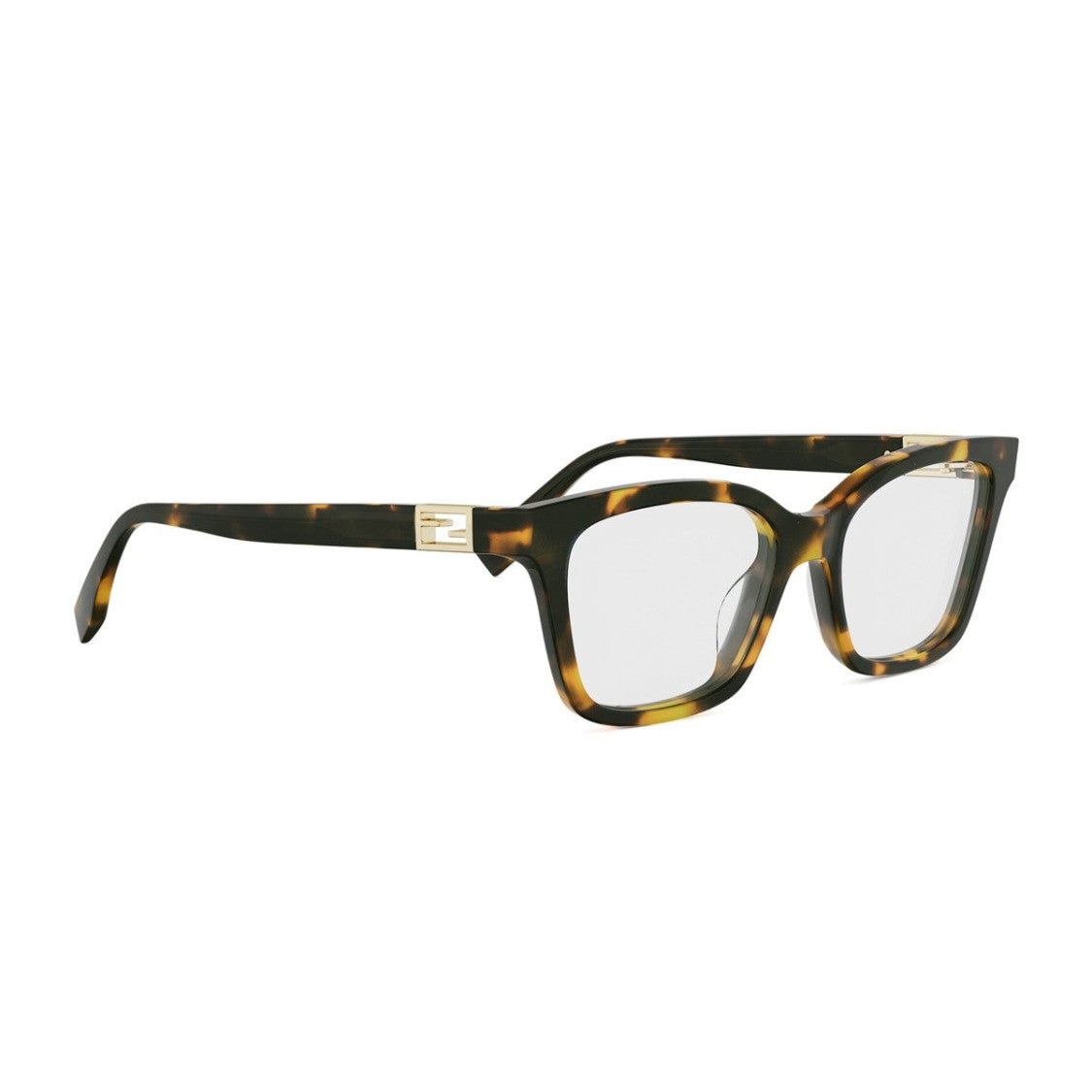 Fendi Havana Baguette Acetate Square Sunglasses