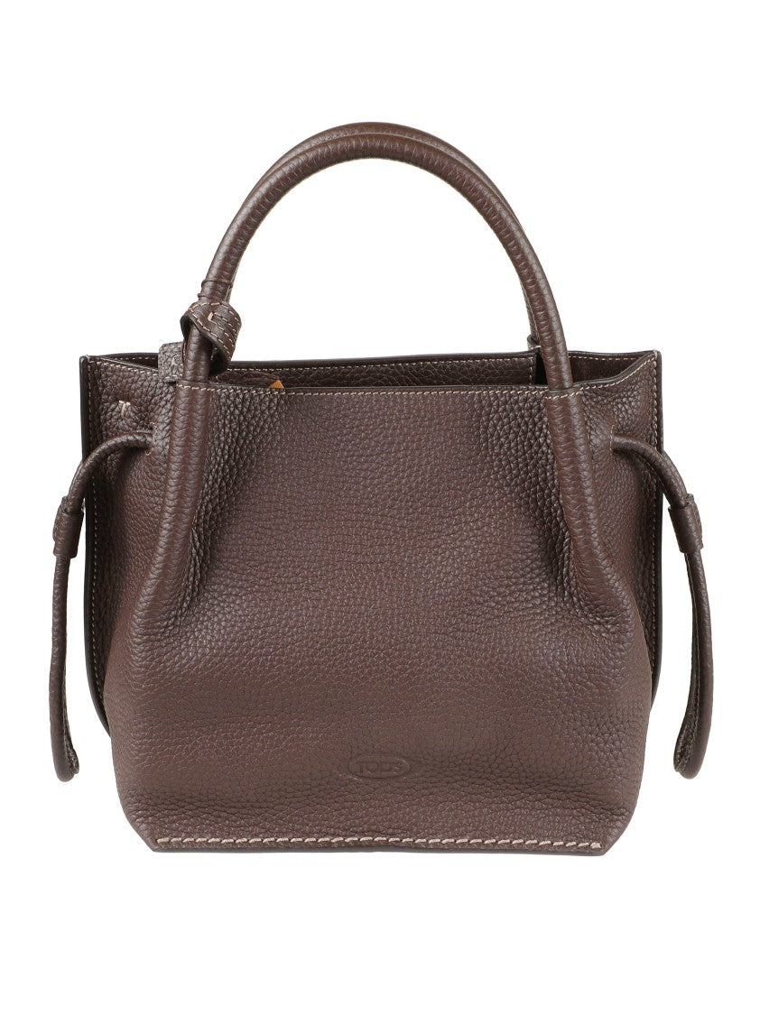 Tod's Textured Leather Handbag With Rounded Handles