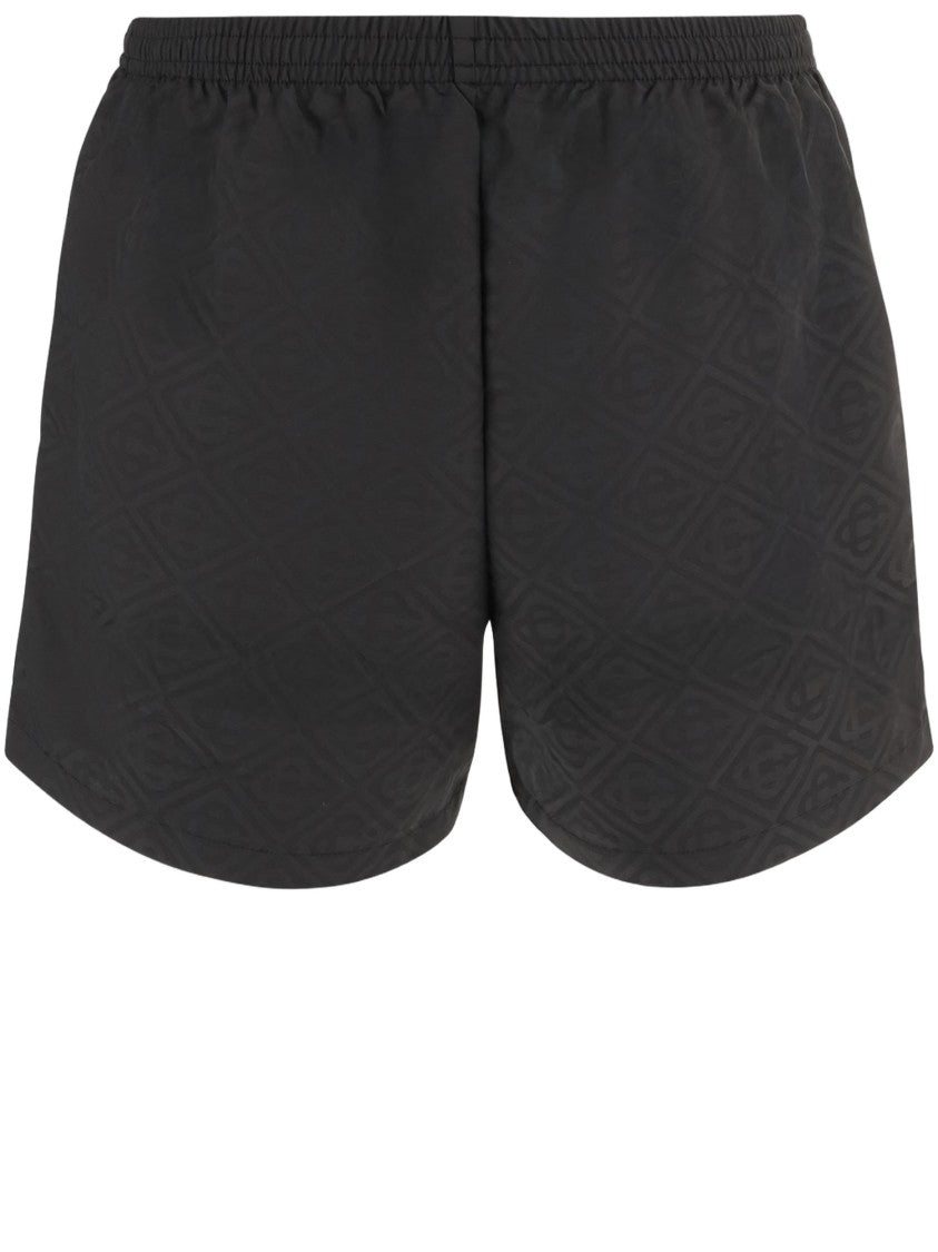 Casablanca Casual Black Shorts With Embossed Logo Detailing