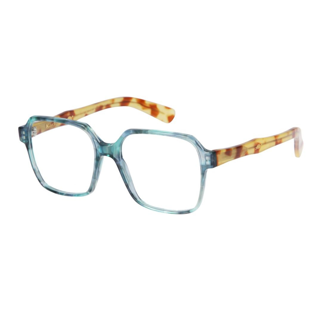Kador Teal Lisa Translucent Square Sunglasses