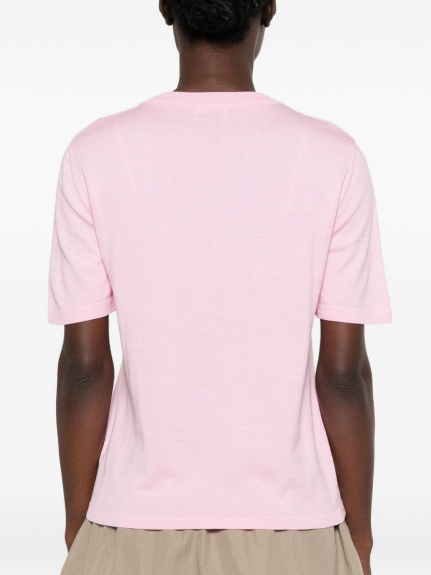 Moschino Goose Graphic Short-Sleeved Sweater - Light Pink