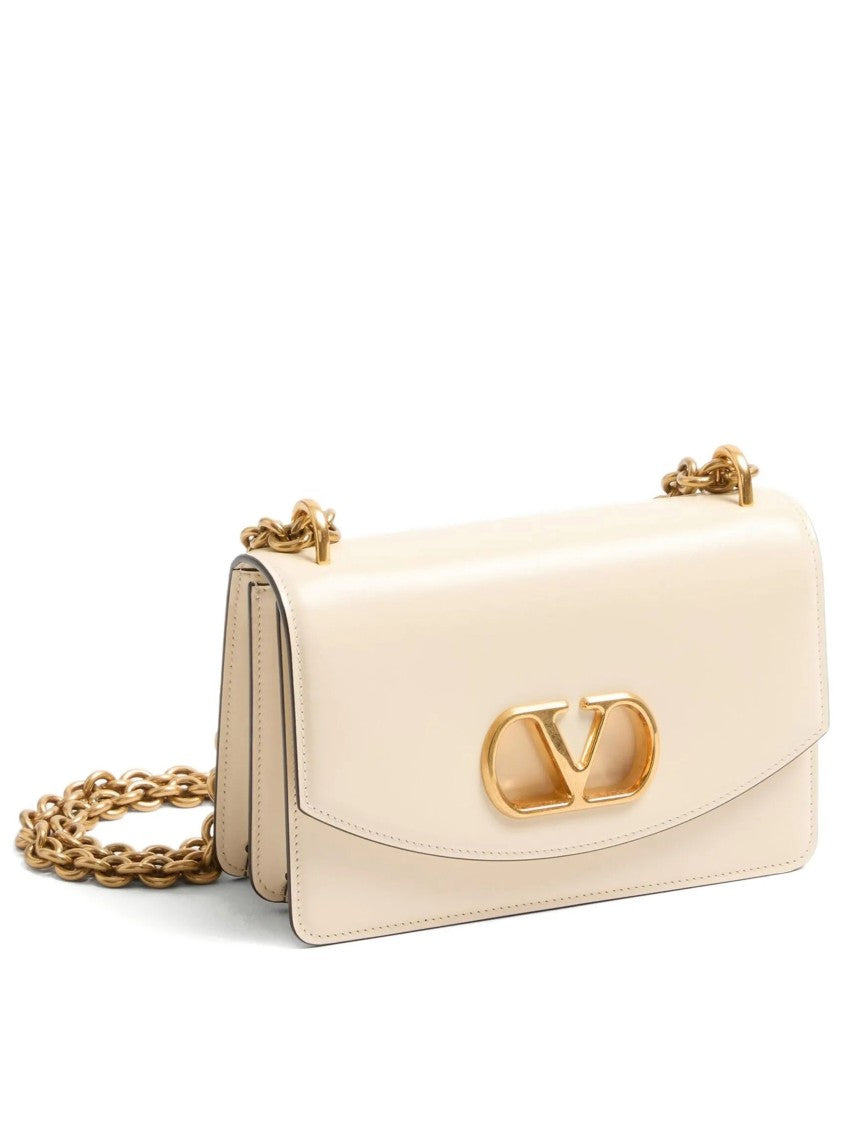 Valentino Vain Small Gold Emblem Leather Bag