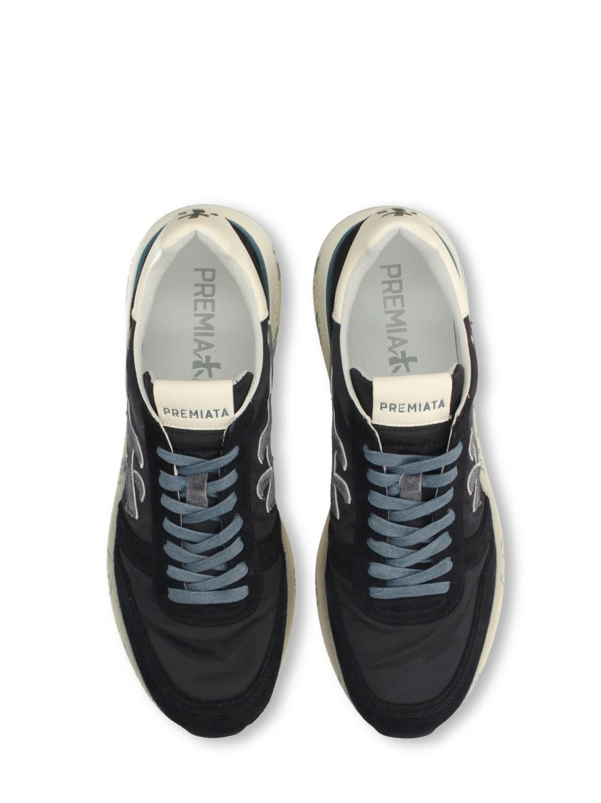 Premiata Calf Leather Sneakers With Contrast Accents