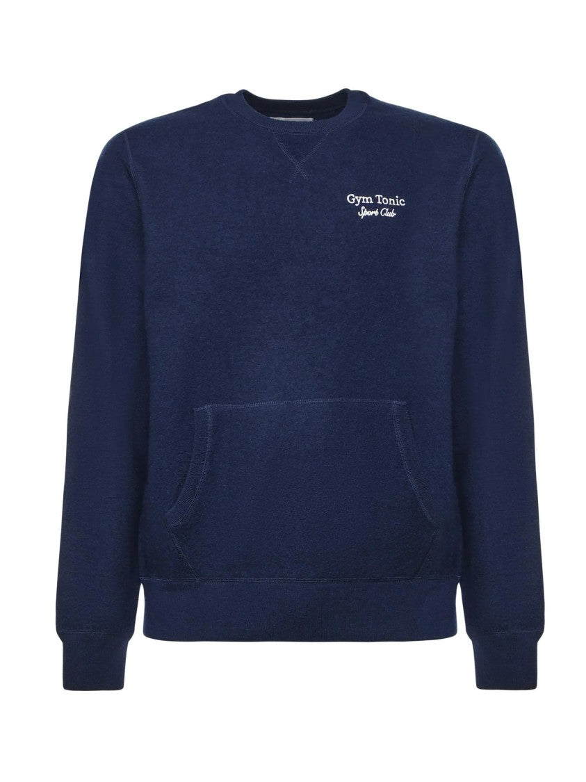 Mc2 Saint Barth Deep Blue Sweatshirt With Classic Crew Neck
