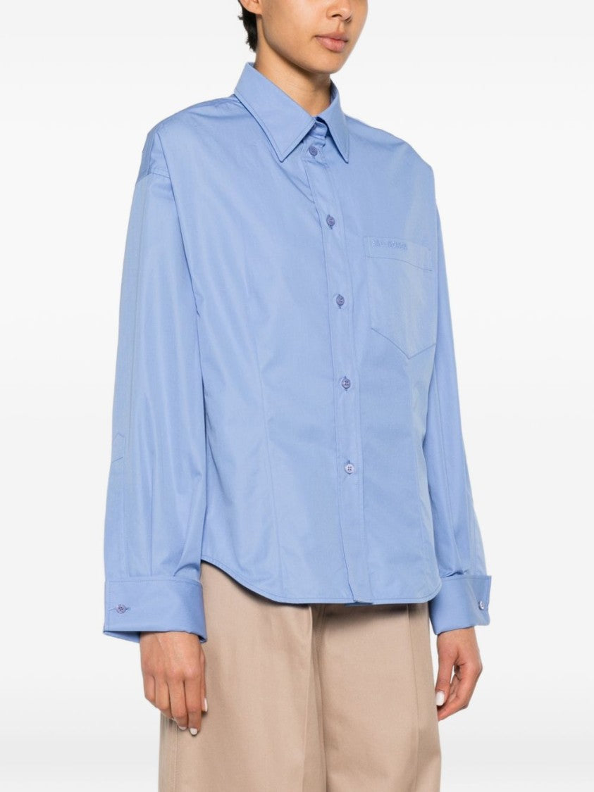 Balenciaga Light Blue Button-Down Classic Collar Shirt
