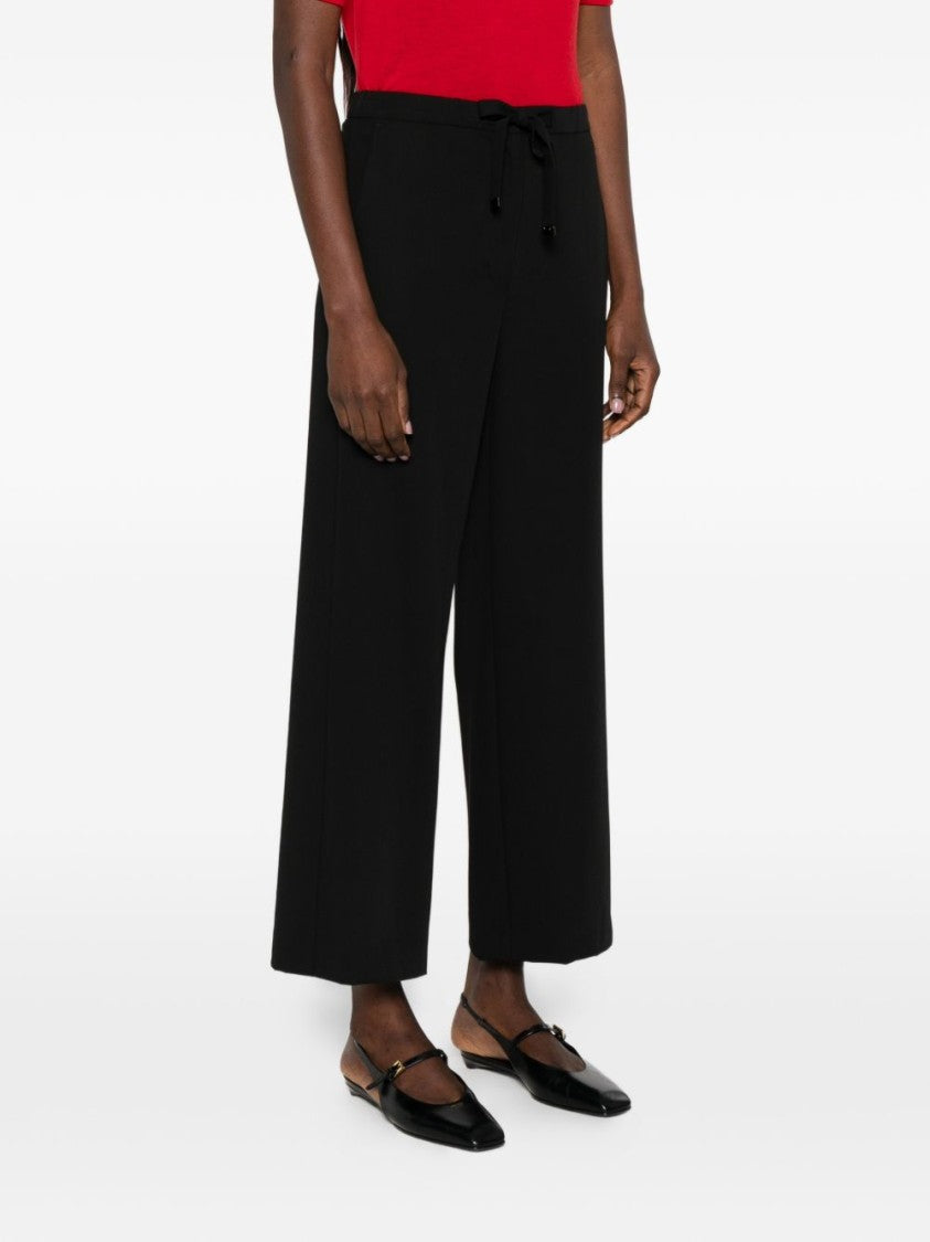 Max Mara Elasticated Waist Black Wool Pants