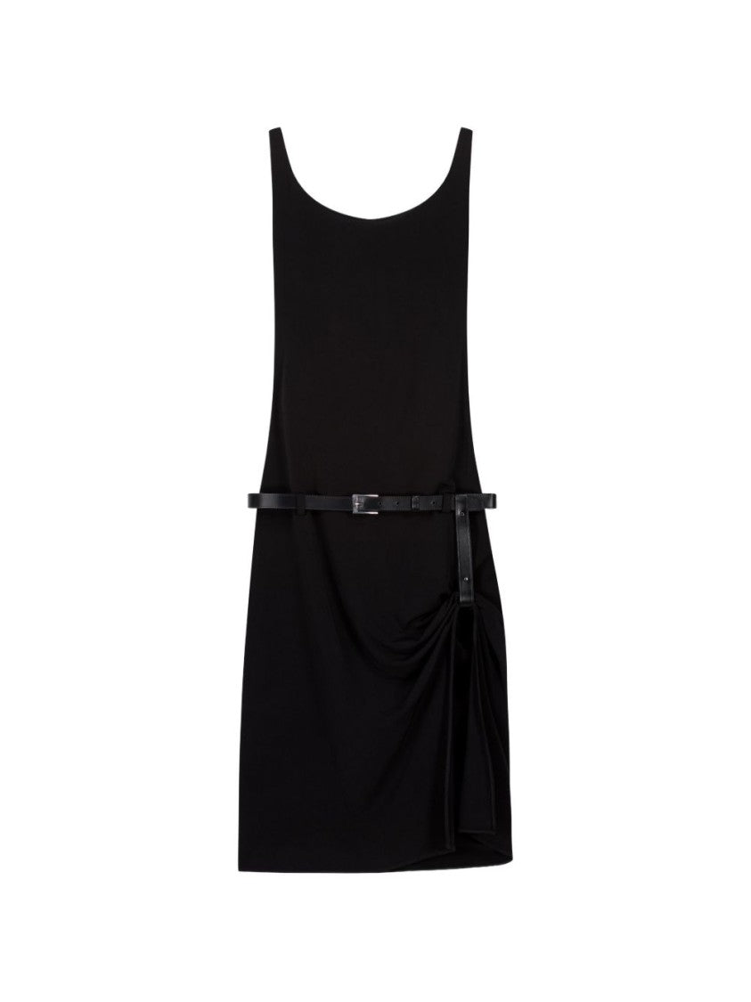 coperni black mini dress Coperni Asymmetric Flower Mini Dress