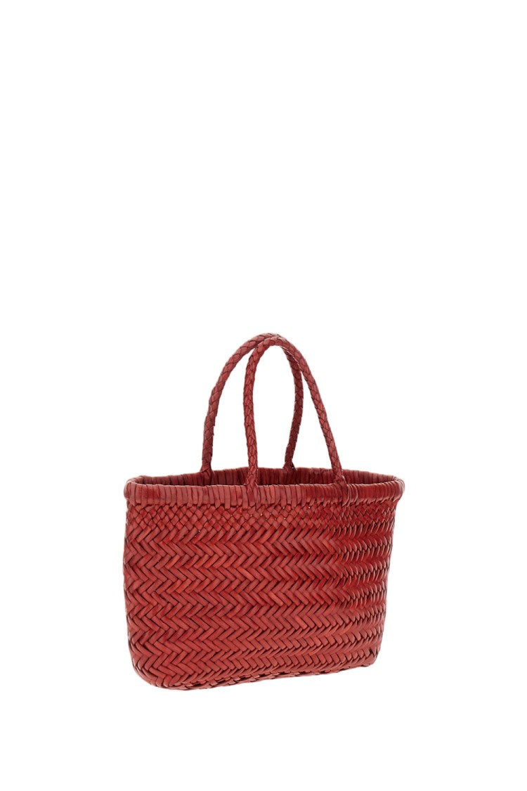 Dragon Diffusion Hand-Woven Buffalo Leather Mini Flat Basket 'Gora'
