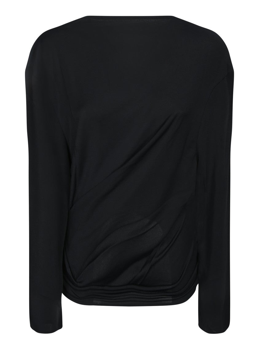 Jacquemus Draped Black Top With Deep Back Neckline