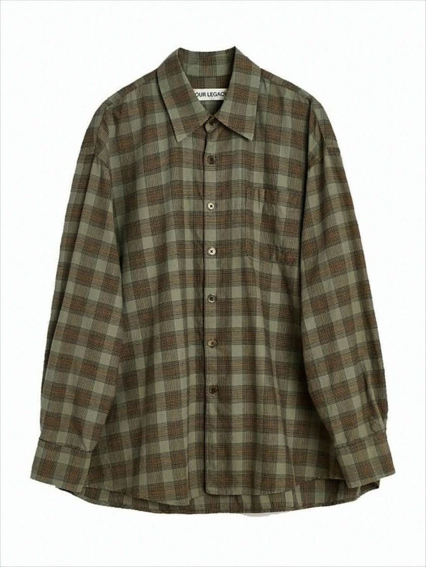 Our Legacy Checkered Long-Sleeve Shirt With Classic Collar