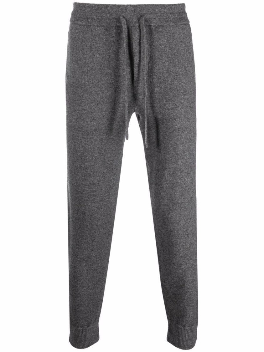 Vince Gray Wool-Cashmere Jogger Pants With Ribbed Cuffs