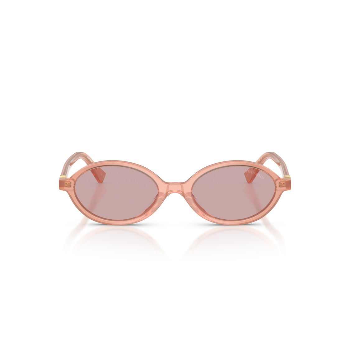 Miu Miu 0Mu 04Zs Translucent Acetate Oval Sunglasses