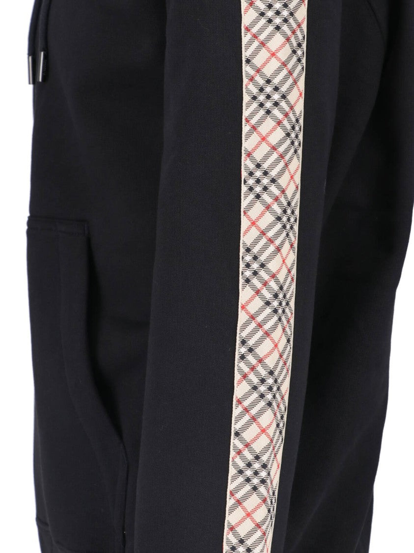 Burberry Black Check Cotton Zip Hoodie