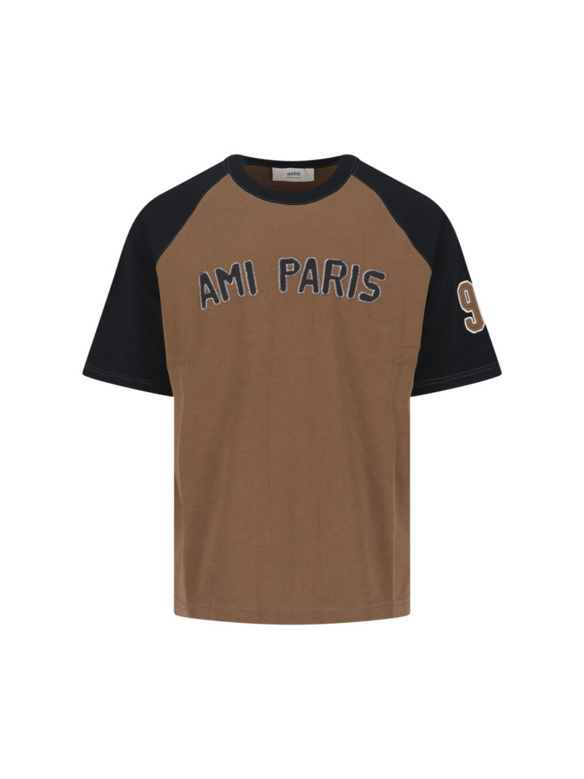 Ami Paris Logo T-Shirt – Brown/Black
