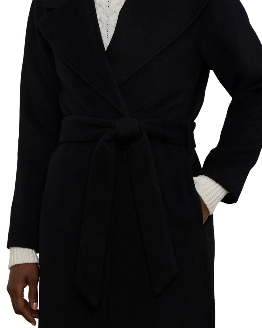 Lauren Ralph Lauren Knee-Length Black Coat With Wide Lapel