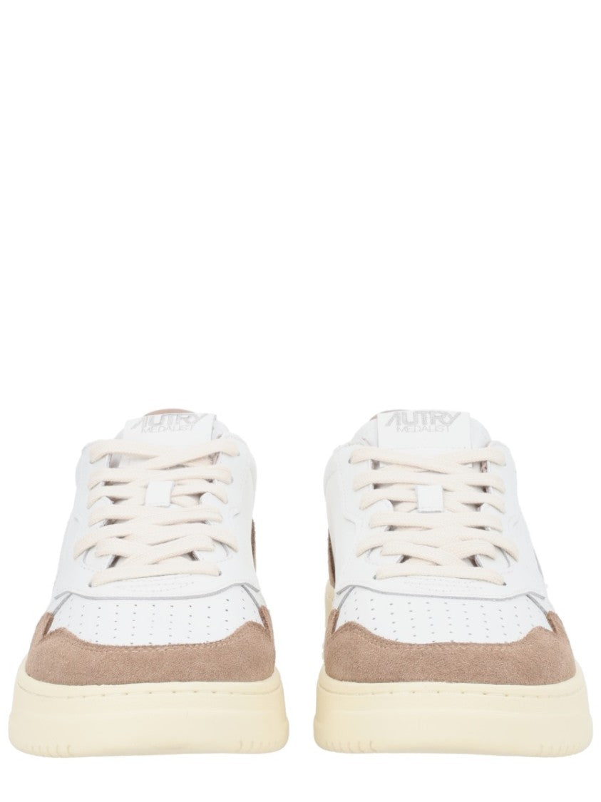 Autry Beige Medalist Low Perforated Sneakers
