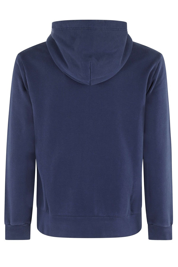 Polo Ralph Lauren Navy Blue Hooded Zipped Front Kangaroo Pocket Cotton Sweatshirt