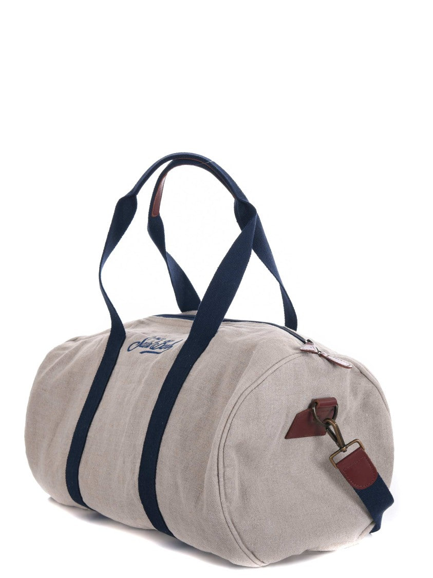 Mc2 Saint Barth Cylindrical Duffle Bag With Leather Accents